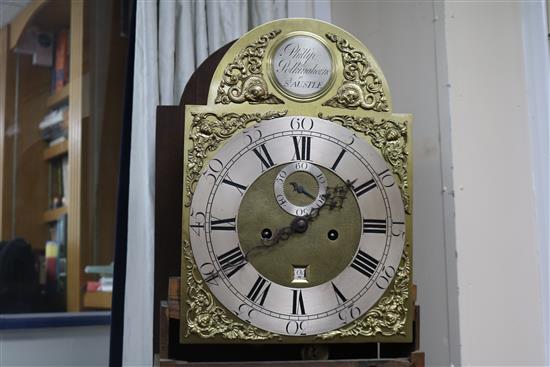 A mahogany longcase clock, the eight-day movement with brass dial by Philip Polkinghorn, St Austle, 200cm